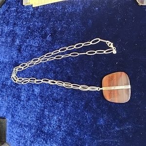 N2919 Silpada 925 Sterling Silver, Bring The Heat Necklace.Red Tigers Eye.